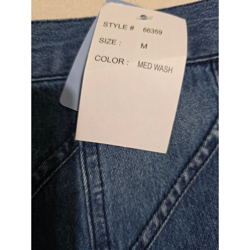 Studio West Women M Blue Medium Wash Denim Midi Godet Panel Skirt 86359 - Picture 10 of 10